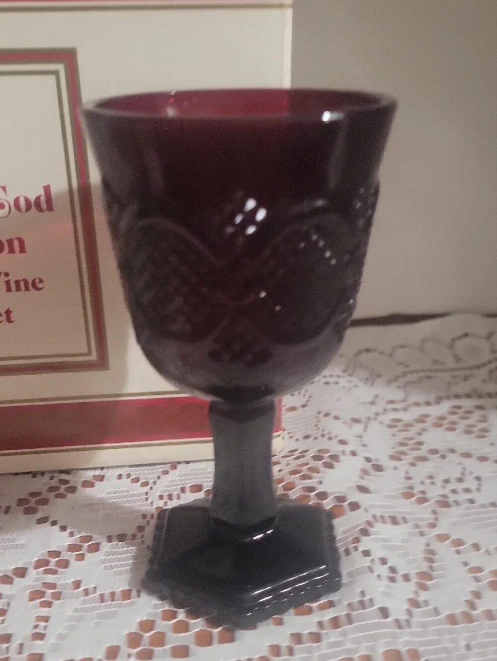 Avon 1876 Cape Cod Collection Deep Ruby Avon Wine Glasses
